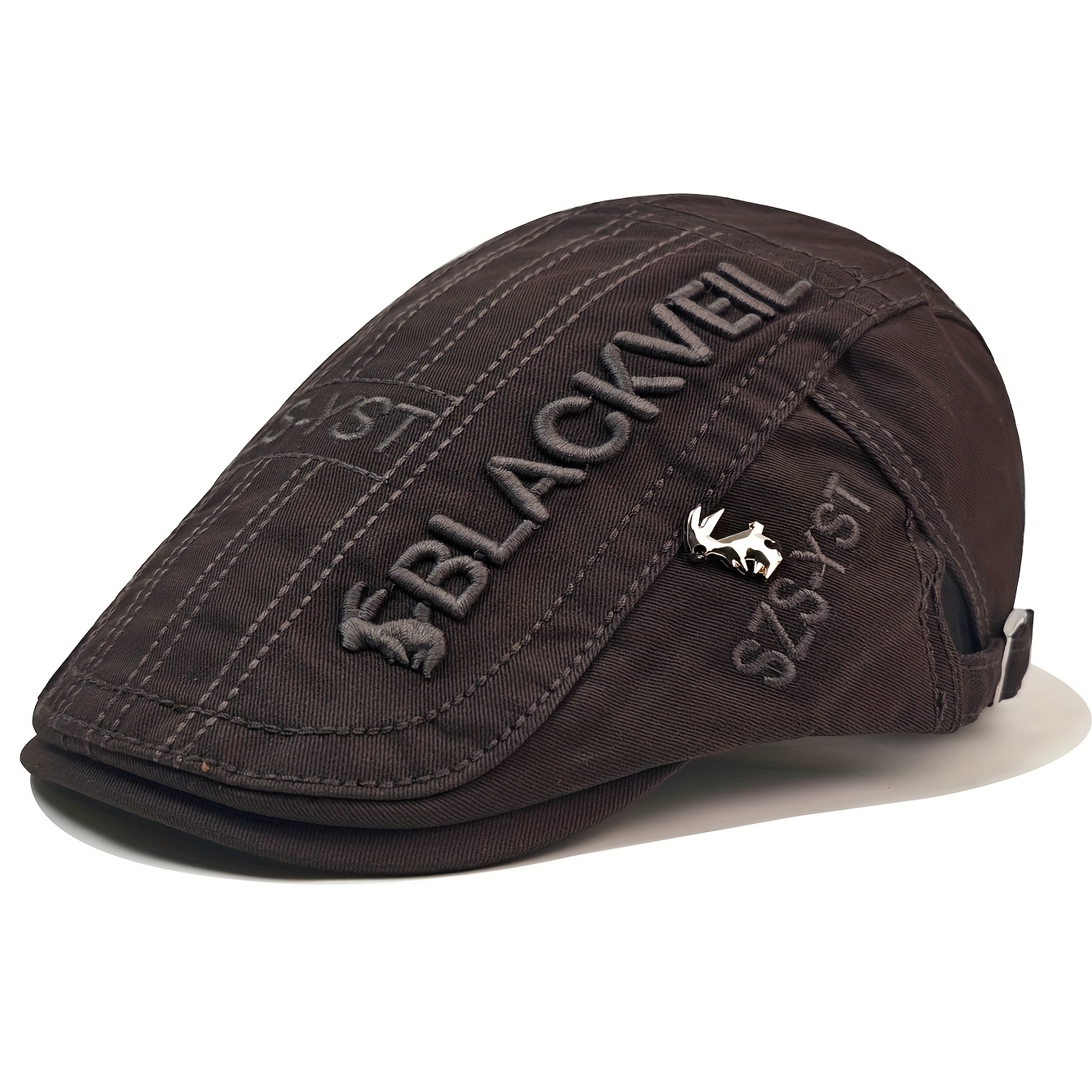 mens vintage newsboy cap brown front panel - Temu Oman display picture 2