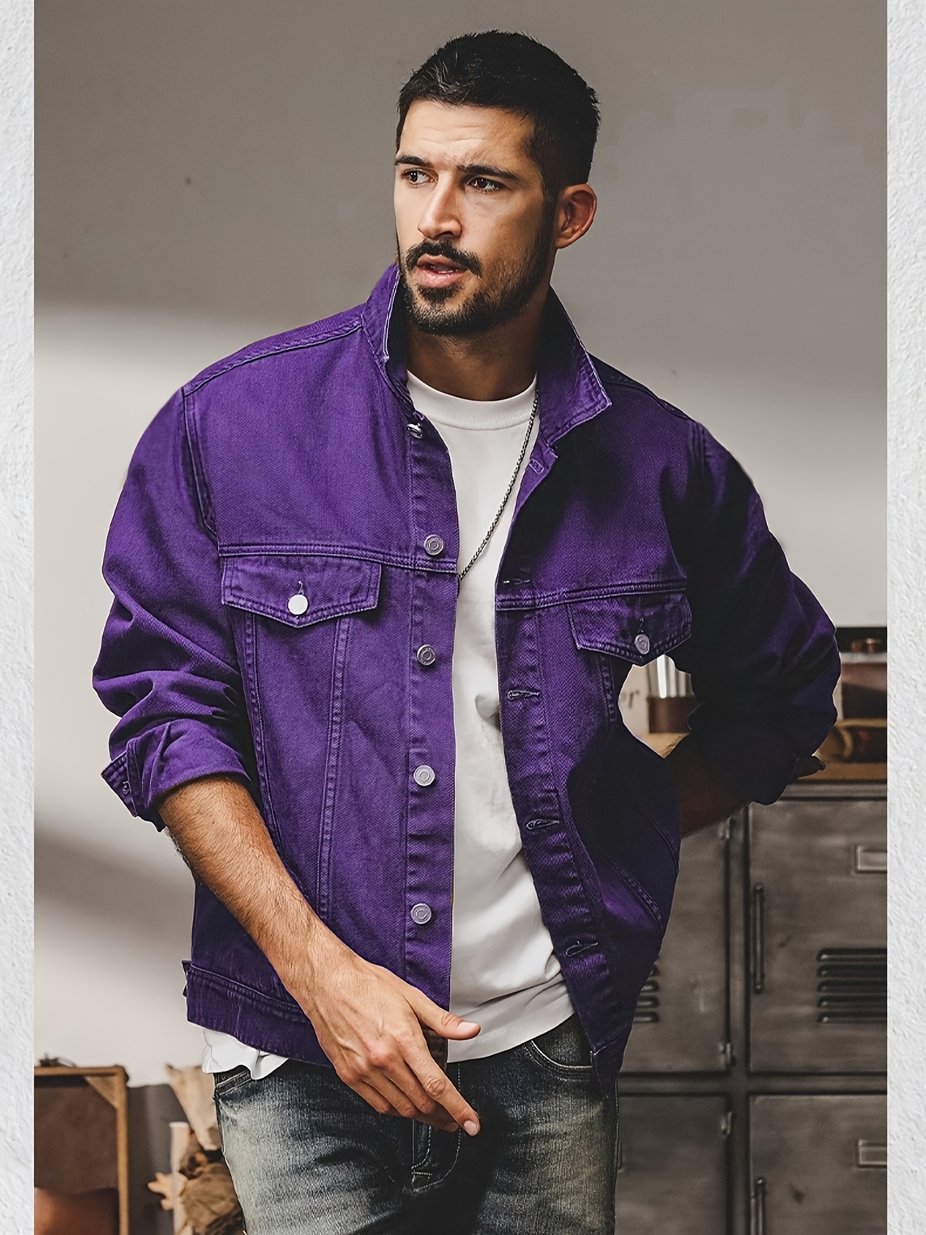 herren braune jeansjacke – Temu Germany