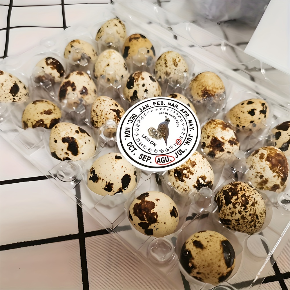 Round Quail Egg Lay Date Labels Fresh Farm Product Stickers - Temu