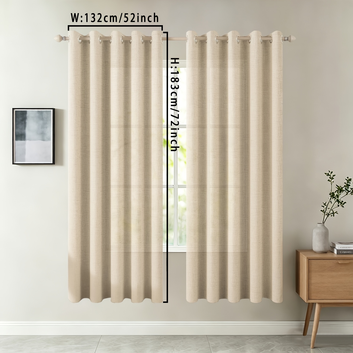 TEMU Lot de 2 panneaux de rideaux filtrants bohèmes pour salon et chambre - Rideaux pour porte coulissante et fenêtre avec 'anneaux supérieurs,