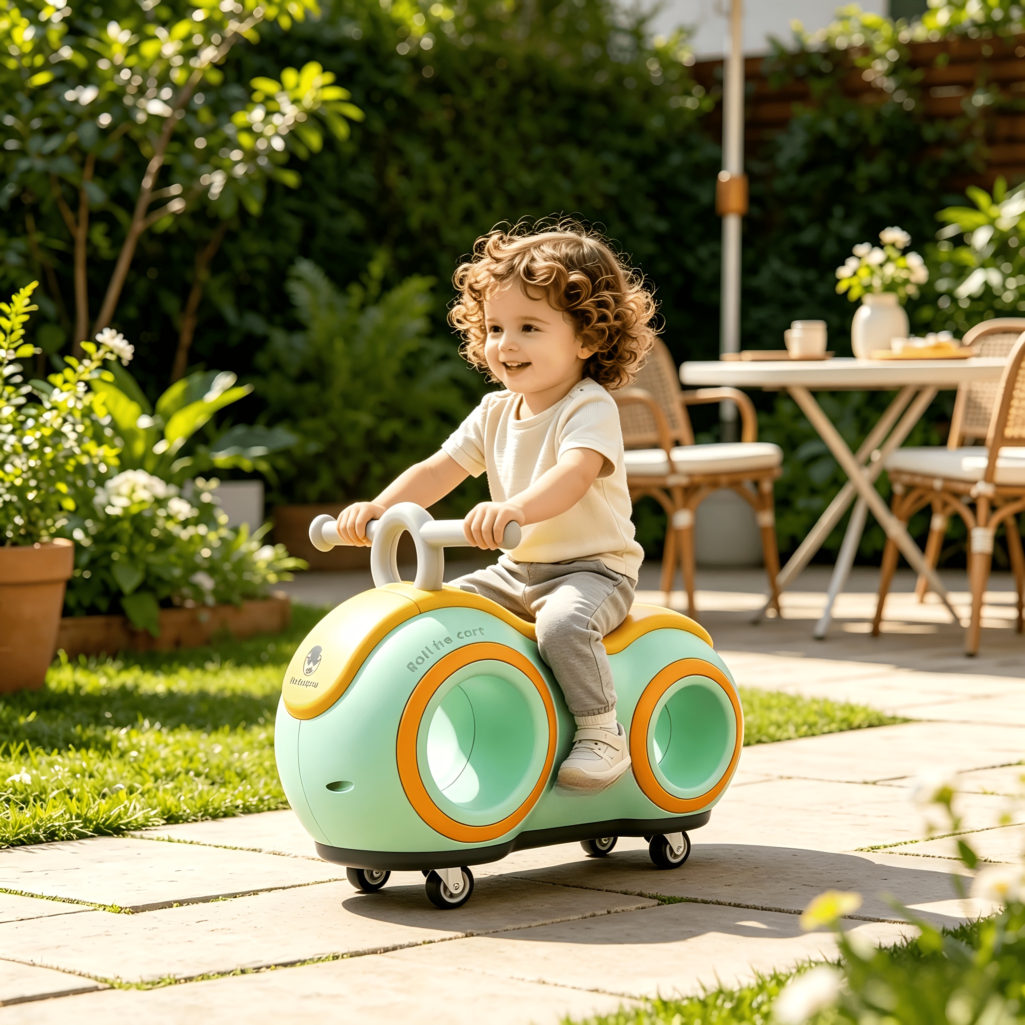 Anti-tip Toddler Walker Balance Bike, 220 Lbs Weight Capacity | 4-wheel Stable Structure With Built-in Lights And Music, Suitable For Kids Over 1 Year Old, Indoor And Outdoor Dual-use. Ideal For Outdoor Camping And Parent-child Outings