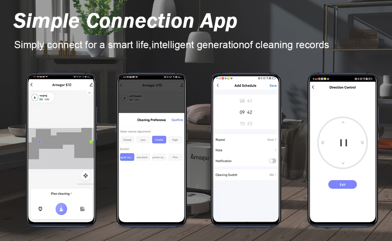 Armagar S10 Robot Vacuum Cleaner with Auto Empty Station-like Dock, 4000Pa Strong Suction, Smart Mapping & Obstacle Avoidance, Self- Mop/Broom Combo, Low Noise, App Control, 2--1 Sweeper and Mop for