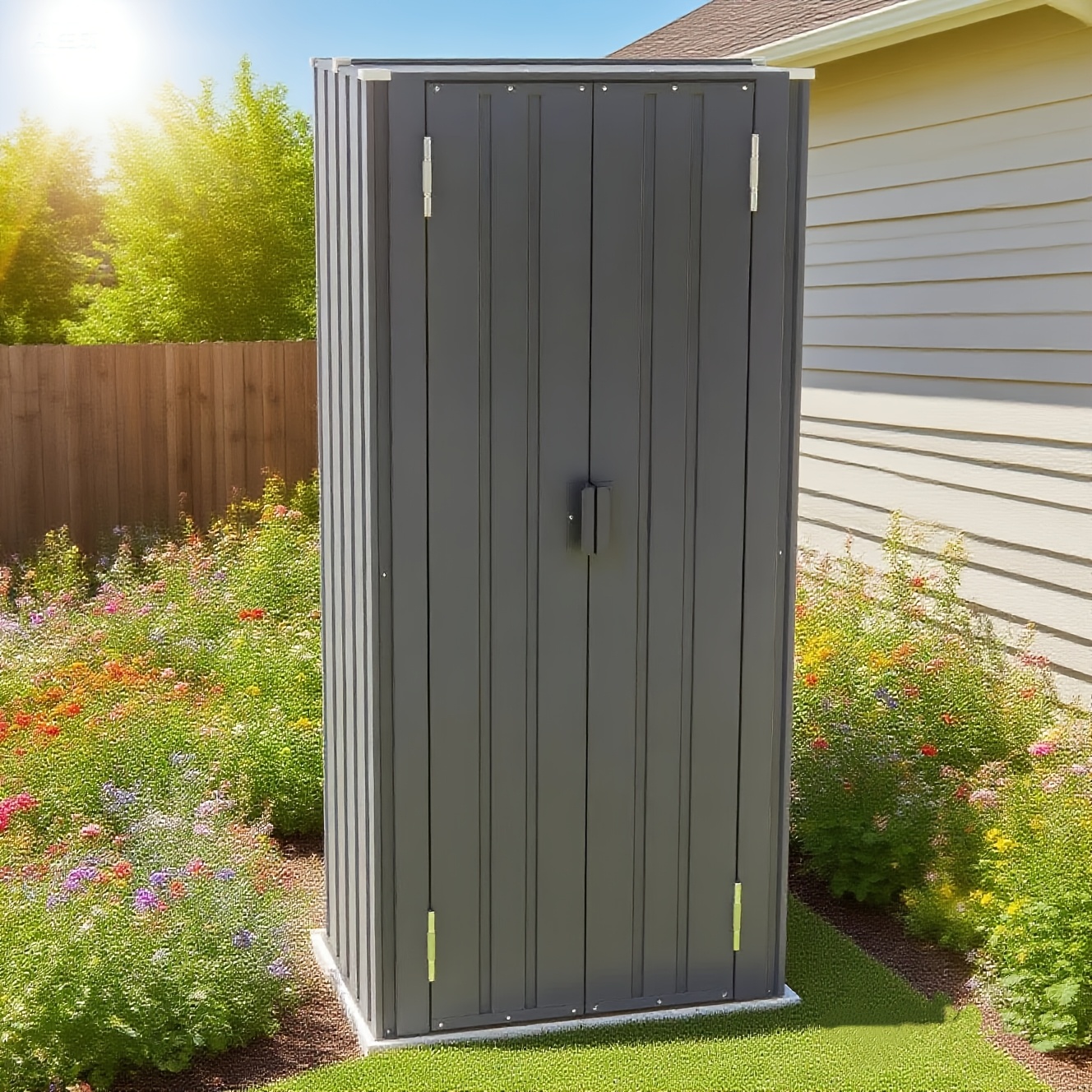TEMU 164 Gallon And 209 Gallon Metal Deck Box, Lockable Patio Outdoor Storage Box For Furniture, Garden Tools And Tools Storage, Waterproof Outside