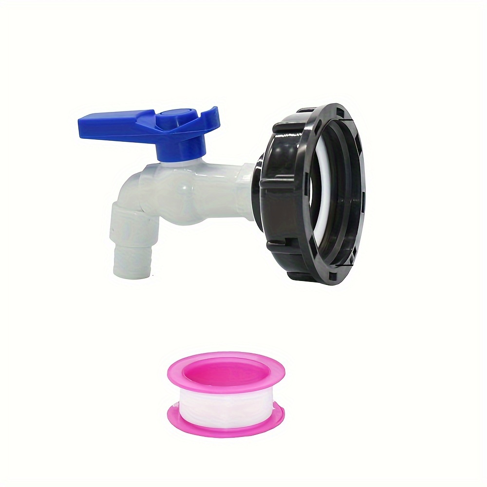 

Versatile 1/2" & 3/4" Ibc Tank Valve Adapter Kit - Durable Plastic, Dual-way Coupling With Ball Valve For Garden Faucets