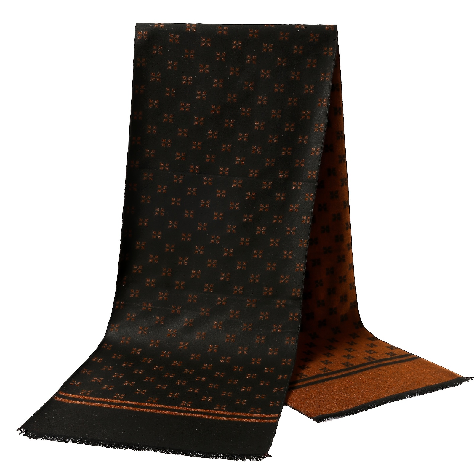 Écharpe d'hiver pour homme avec motif diamant, 100% polyester, 200 g/m², châle tissé pour le cou, style mature, doux et résistant au froid, accessoire de protection du cou à la mode pour l'Europe et l'Amérique