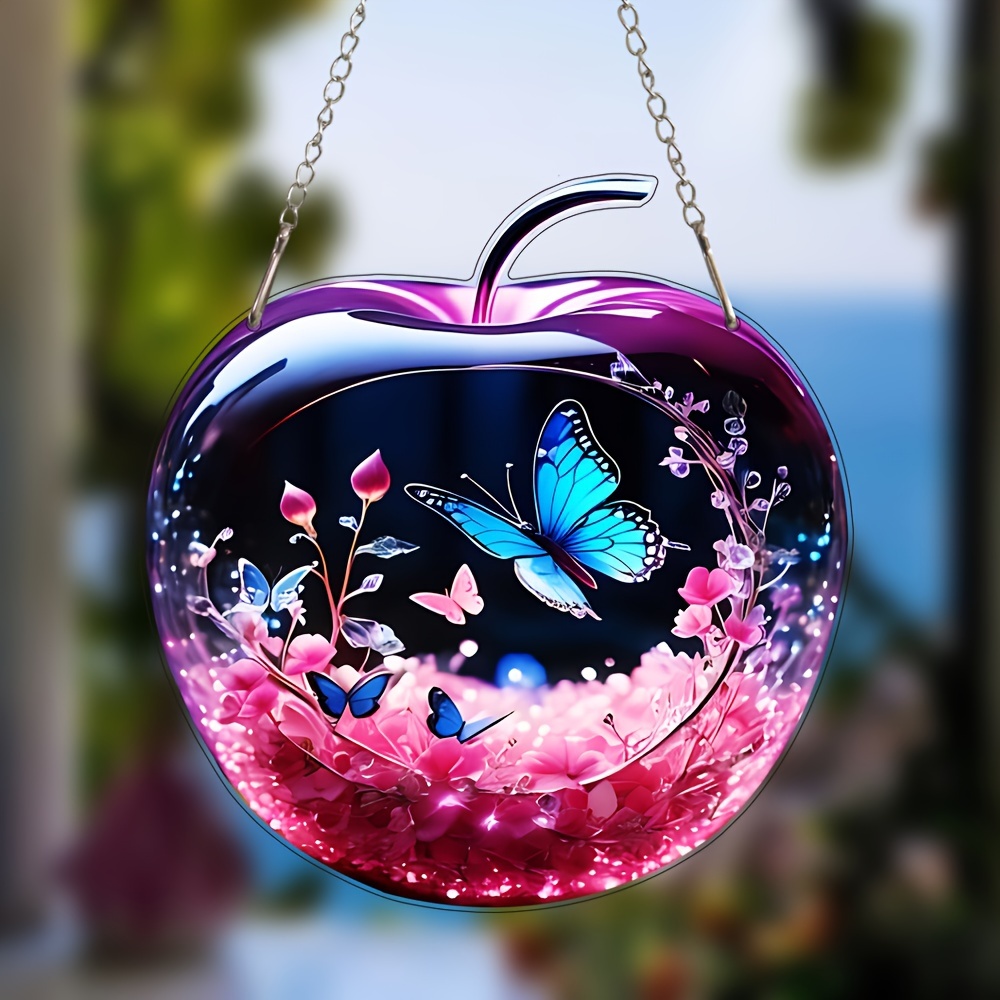 

Art Deco Acrylic Hanging Ornament With Butterfly Design - Fairy Tale Themed, Sun Catcher No-feather Window Decor For General Home Accent - Living Room, Bedroom, Study, Porch - No Electricity Needed