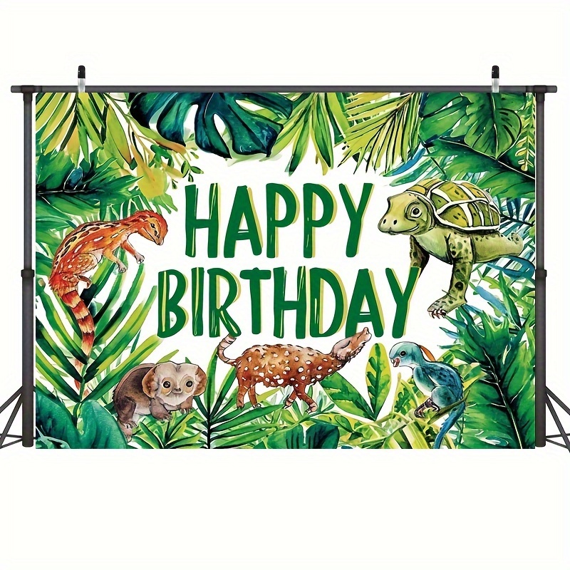 Reptile Birthday Backdrop Men Jungle Wild Party Decorations - Temu