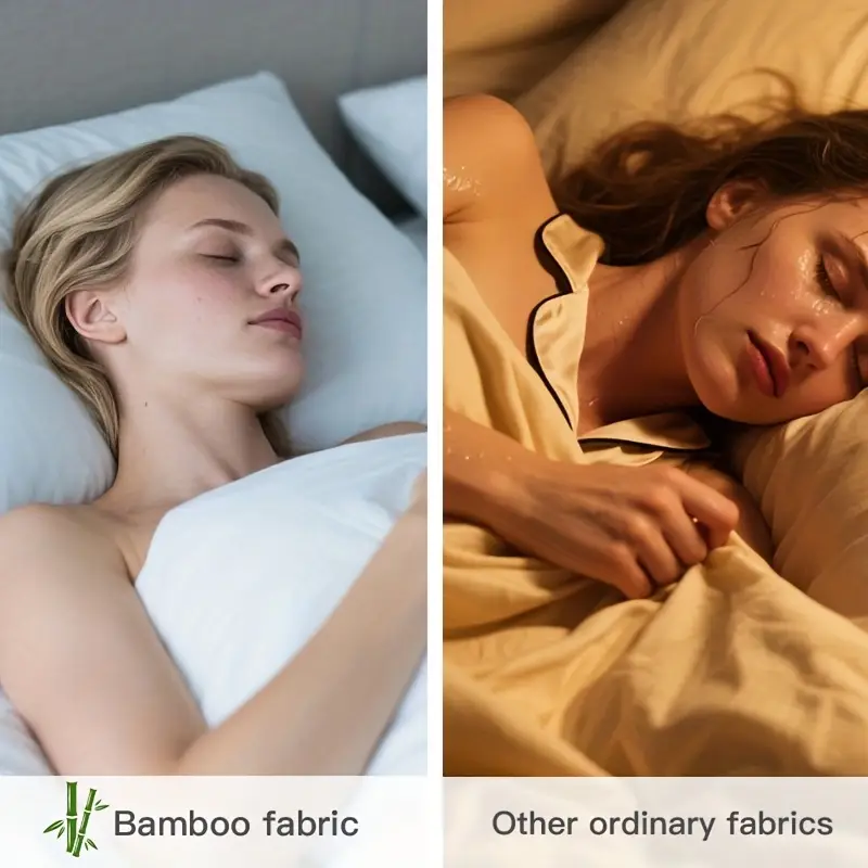 2pcs summer cooling bamboo fiber pillowcases 30 bamboo fiber 70 microfiber material breathable and comfortable soft cooling pair set for couples envelope design for   and washing bedroom decorative pillowcases Product details 0