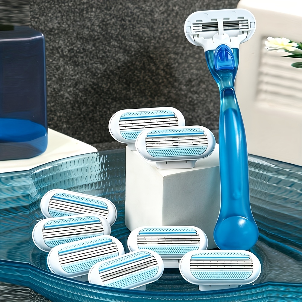 womens shaver 3 layer stainless steel   replaceable safe manual hair removal shaver   1 handle 8   1 handle 12   1 handle 16   1 handle 24   2 handles 32   1 handle 48   12  