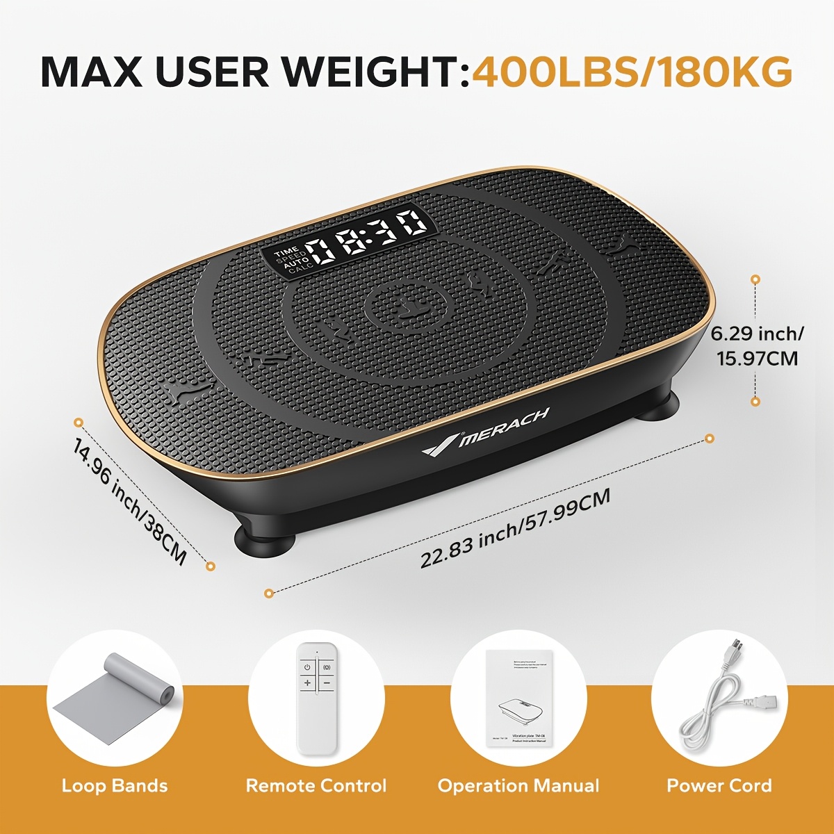 Image of Merach Vibration Plate, Quiet Compact Vibration Plate Exercise Machine For Shaping And Relaxation, Manual Speed Control, Comfortable Silicone Pad