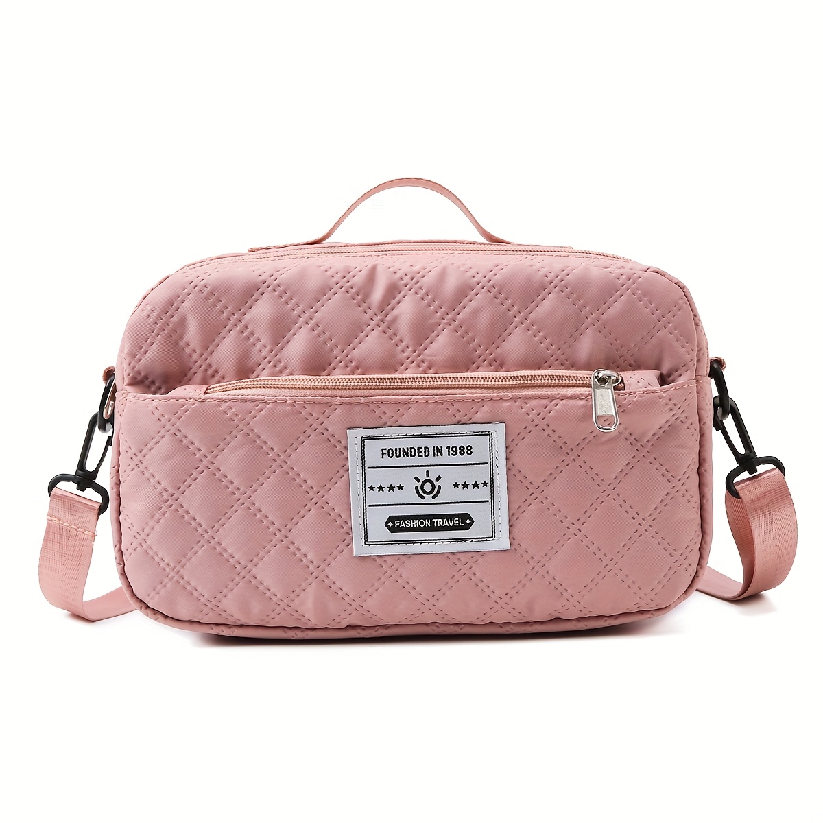 TEMU Sac de Voyage Matelassé, Sac de pour Femmes avec Compartiment à Chaussures, Sac de Voyage Portable avec Trousse de Toilette, Sac de Sport