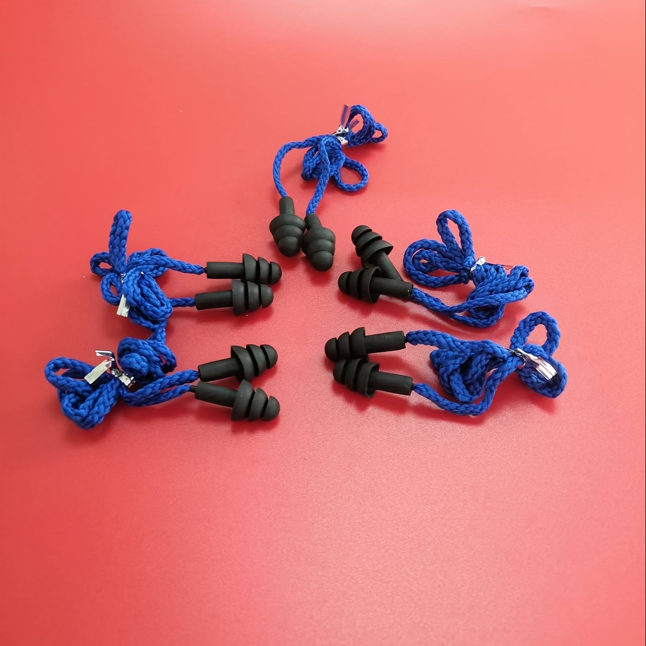 5 Pairs Of Bag Swimming Earplugs With Rope