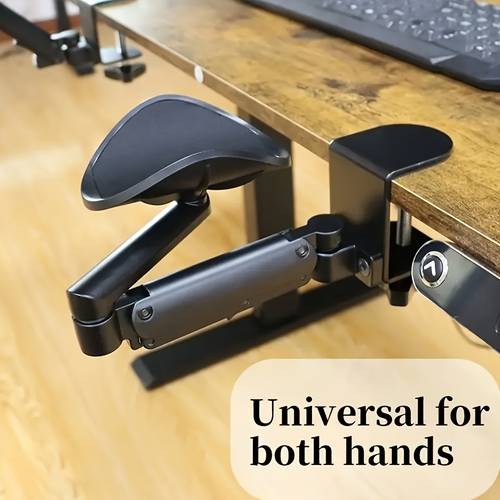 adjustable ergonomic desk armrest support alloy wrist rest extender rotatable elbow cushion holder office home computer arm pad