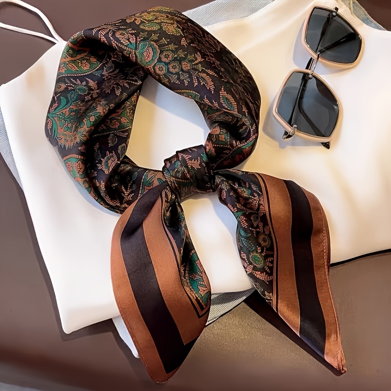 Women Synthetic Paisley Scarf Retro Elegant Large Shawl