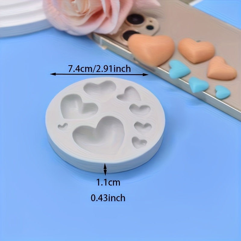 TEMU 1pc Of 8- Heart-shaped Silicone Mold For Valentine's Day, Suitable For Candle Making, Soap Crafting, Polymer Clay Resin Decoration, Handmade Art