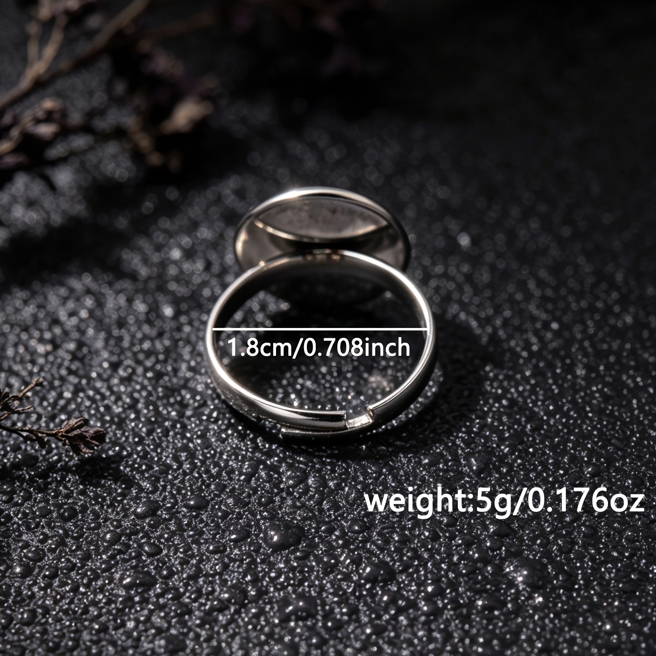 Women's Vintage Black Rose Pattern Half-Dome Open Ring