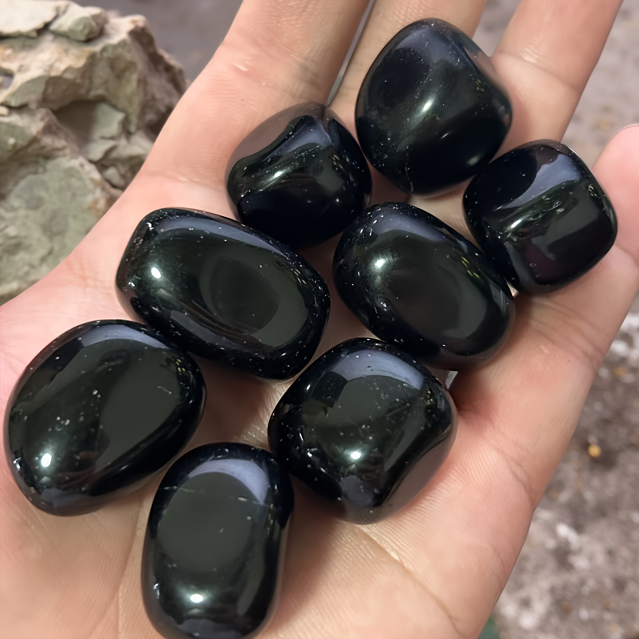 TEMU 8pcs Natural Tumbled Stones, Large Polished Crystals For Home Decor, Aquarium Planter Filler, Gift