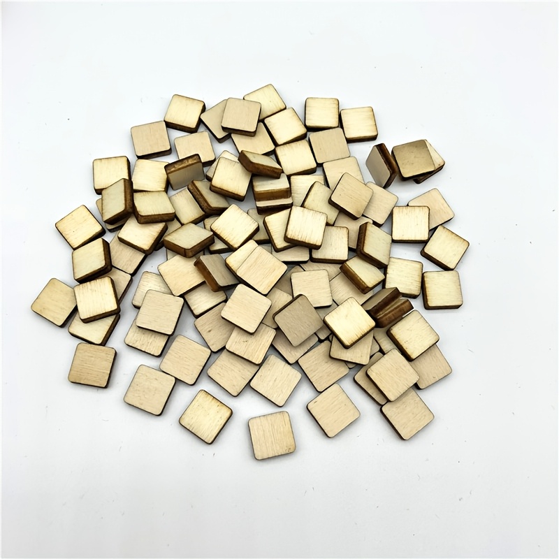 

100pcs 10mm Squares - Diy Craft Blanks For Painting, Staining & Coasters, Room Decor