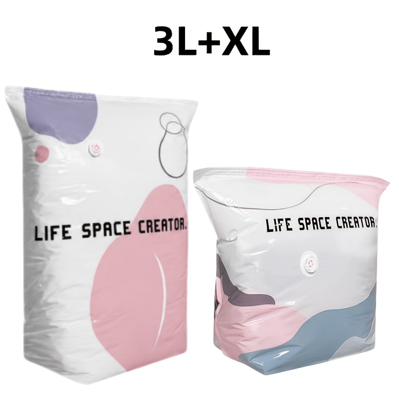 Image of 4pcs Vacuum Storage Bags, Suitable For Clothing And Blankets. Large Capacity, Heavy-duty, Pump-free Compression Bags With - For Quick Compression, Space And Convenient For Moving And Seasonal Storage