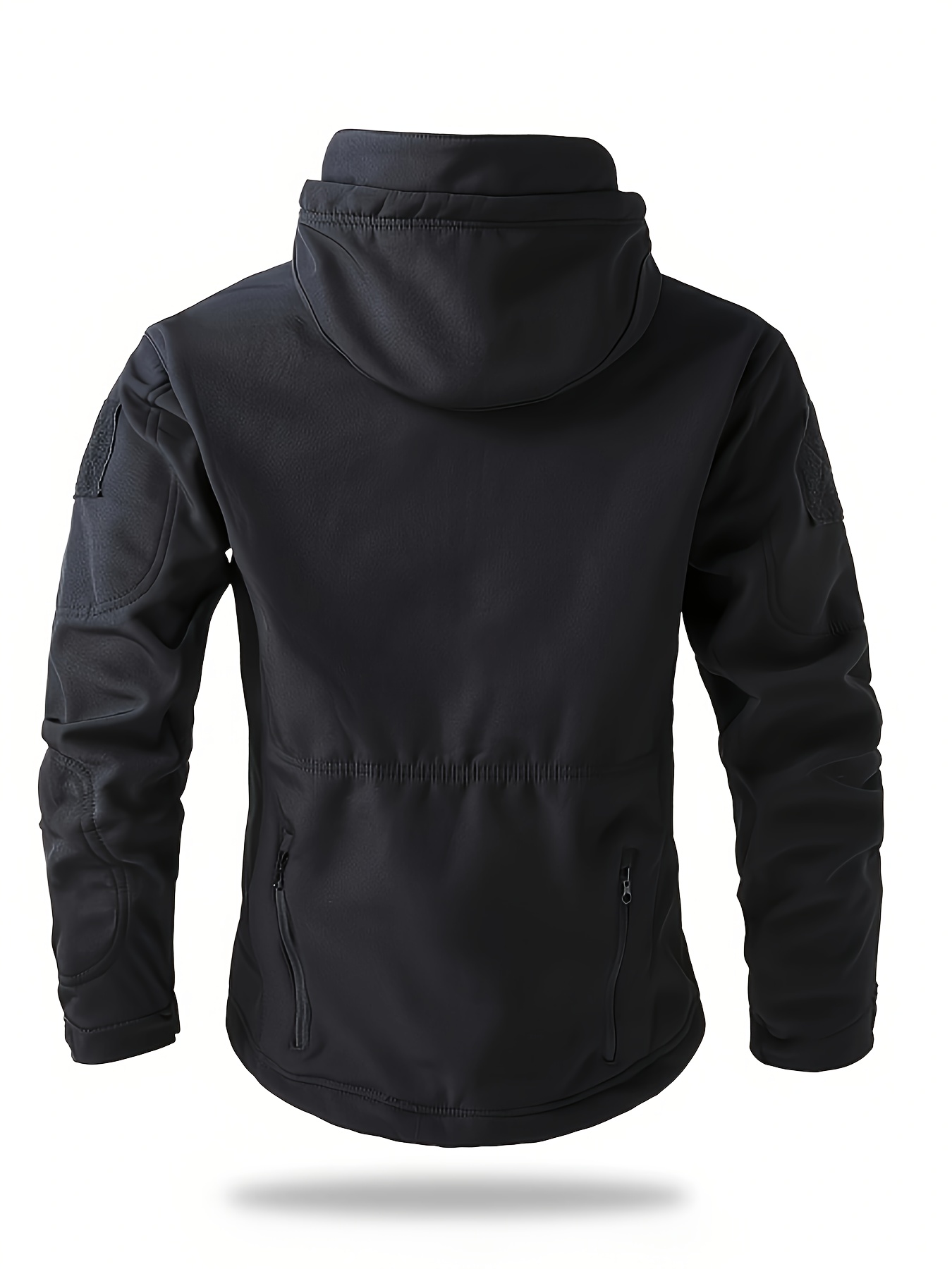 Men's Winter Softshell Jacket with Hood, Pocketed Trench Coat