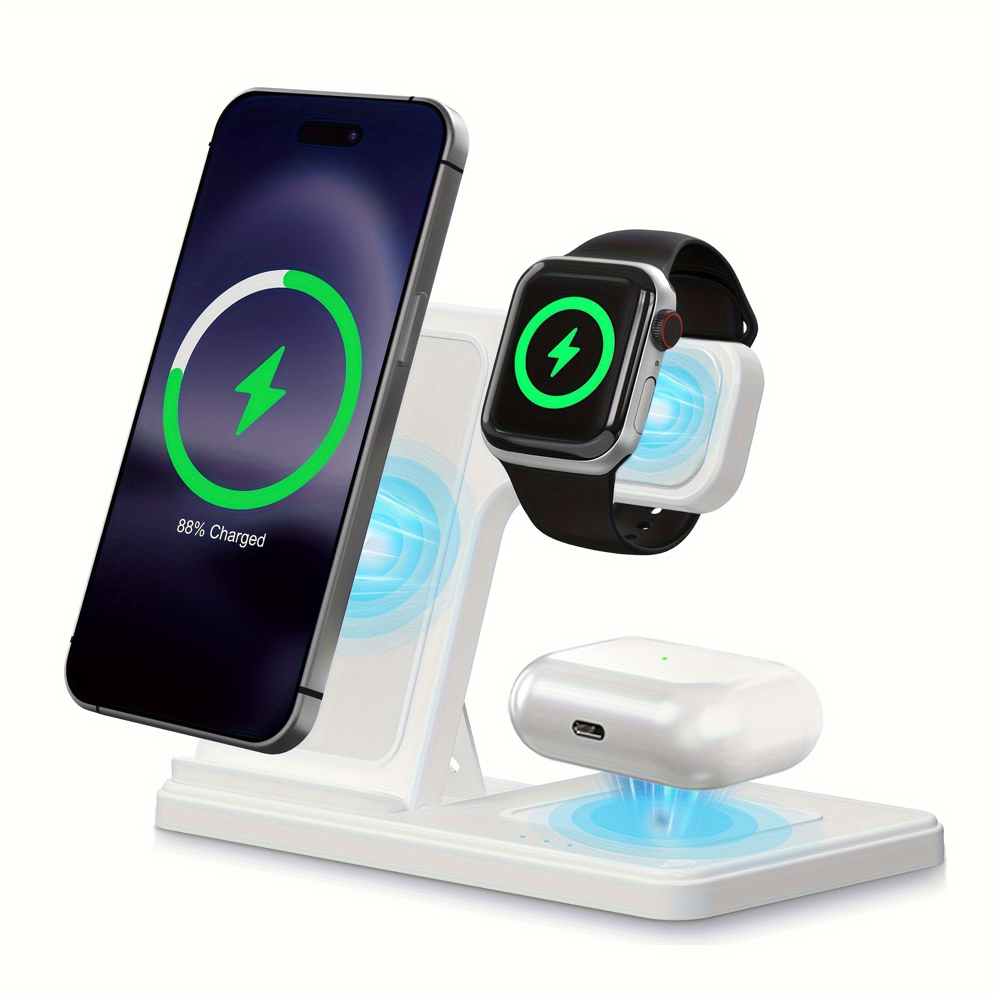 

Wireless , Portable Wireless Charger Suitable For 15 14 11, For Iwatch 6 5 4 3 2 Se, For Airpods 3 , S23 S22 S21 S20 & 9