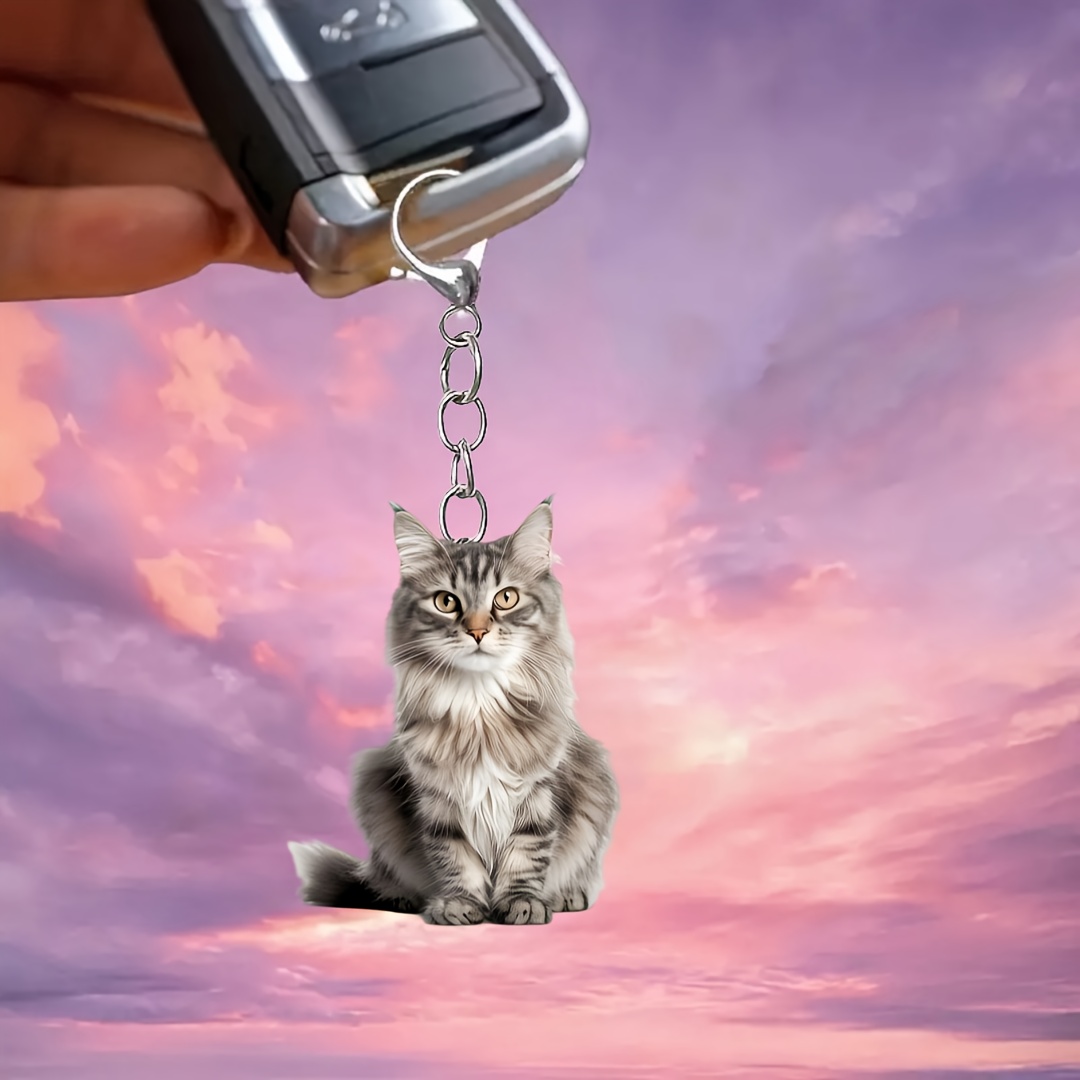 

[top-] 1pc Cat Keychain - , Non-tarnish, For Car &