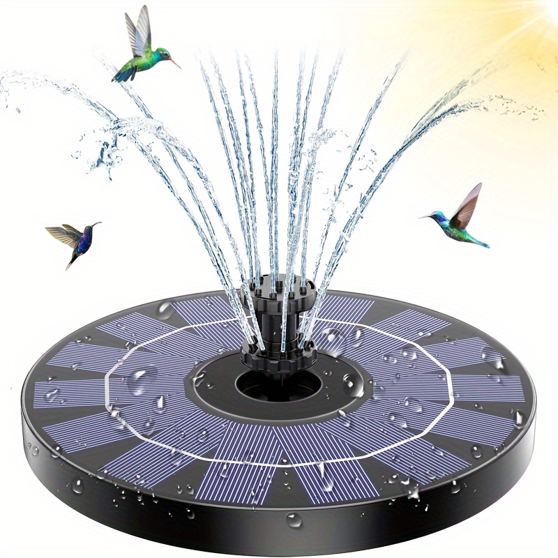 

1pc Solar Fountain, Solar Fountain Bird Bath Pump With 6 Nozzles, Freestanding Portable Floating Solar Fountain Pump For Garden, Pond, Swimming Pool, Outdoor And Backyard