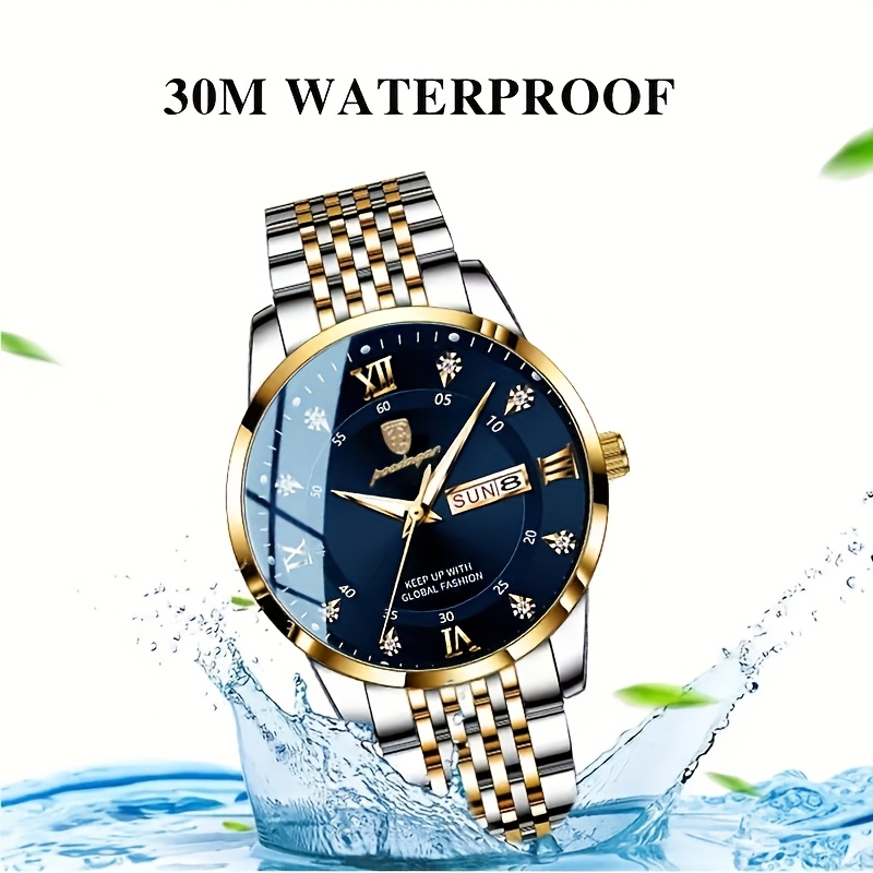 mens luxury casual waterproof luminous calendar round pointer quartz watch Product details 2