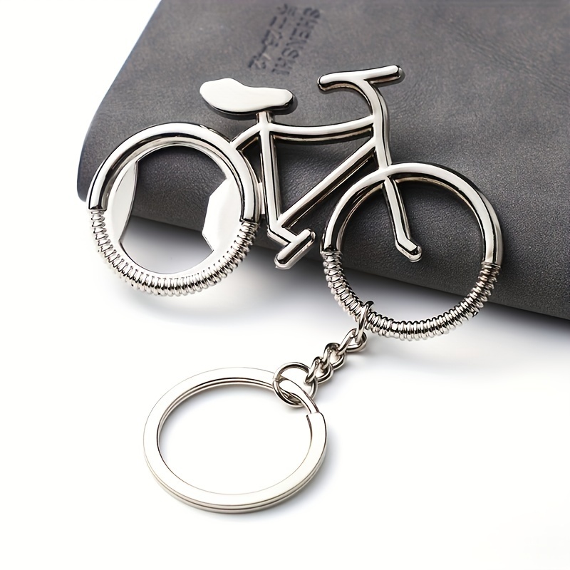 Unique Bicycle Metal Keychain - Beer Opener Design Fun Keychain Small Pendant Additions