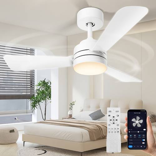 28 ceiling fans with lights flush mount remote control reversible 3000k 6500k dimmable 6 wind speed small ceiling fan light for bedroom kitchen