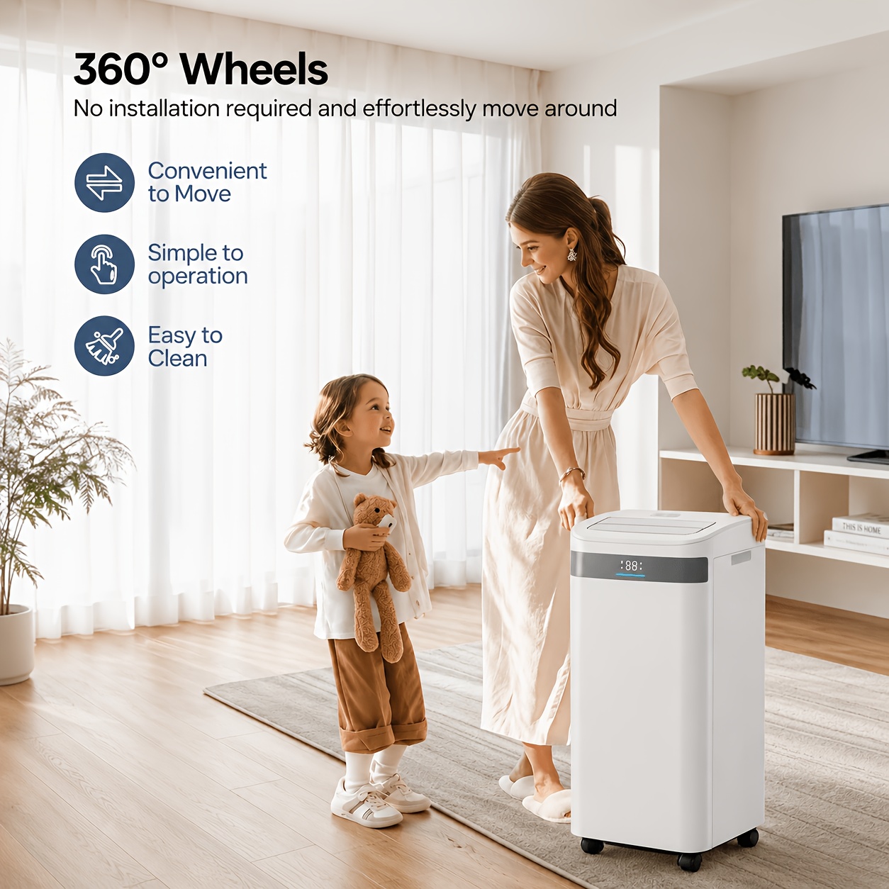 14000/12000/10000/8000 BTU Portable Air Conditione...
