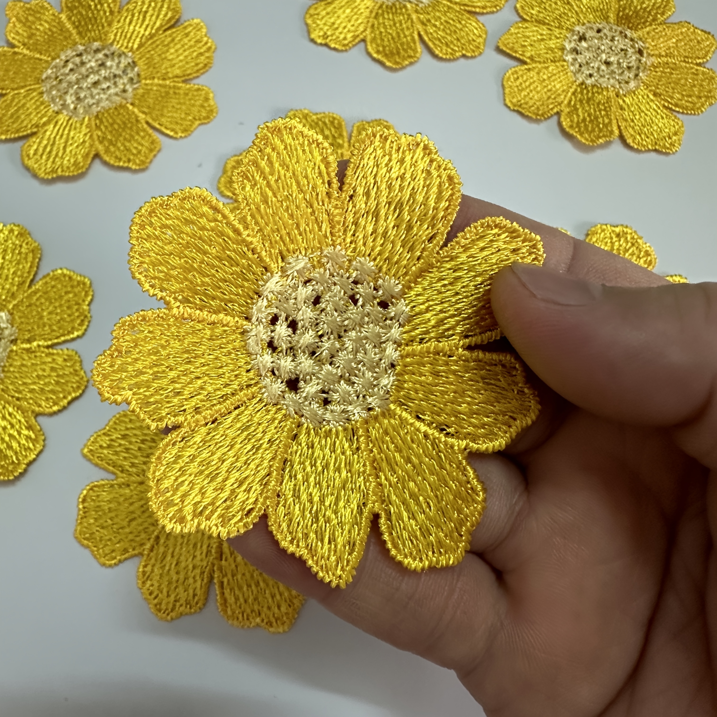 TEMU Set de 10 Stickers de Bordado de Encaje, Parches de Moda para Decoración de Ropa, Adiciones para Qipao, para Proyectos de Moda