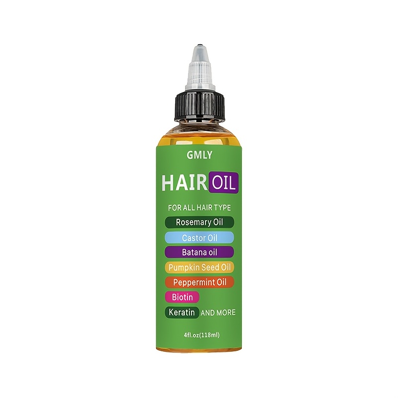 4oz Rosemary Hair Oil, Contains Castor Oil, Batana Oil, Biotin, Aloe Vera, Jojoba, Moisturizes from Root to Tip, Autumn And Winter Moisturizing Hair Care Essential Oil, Suitable for All Hair Types
