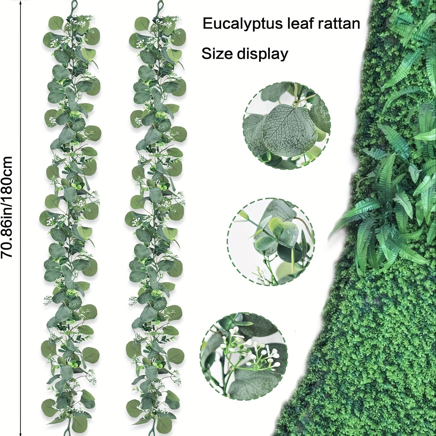 künstliche eukalyptusranke 2 stück echte textur künstliche