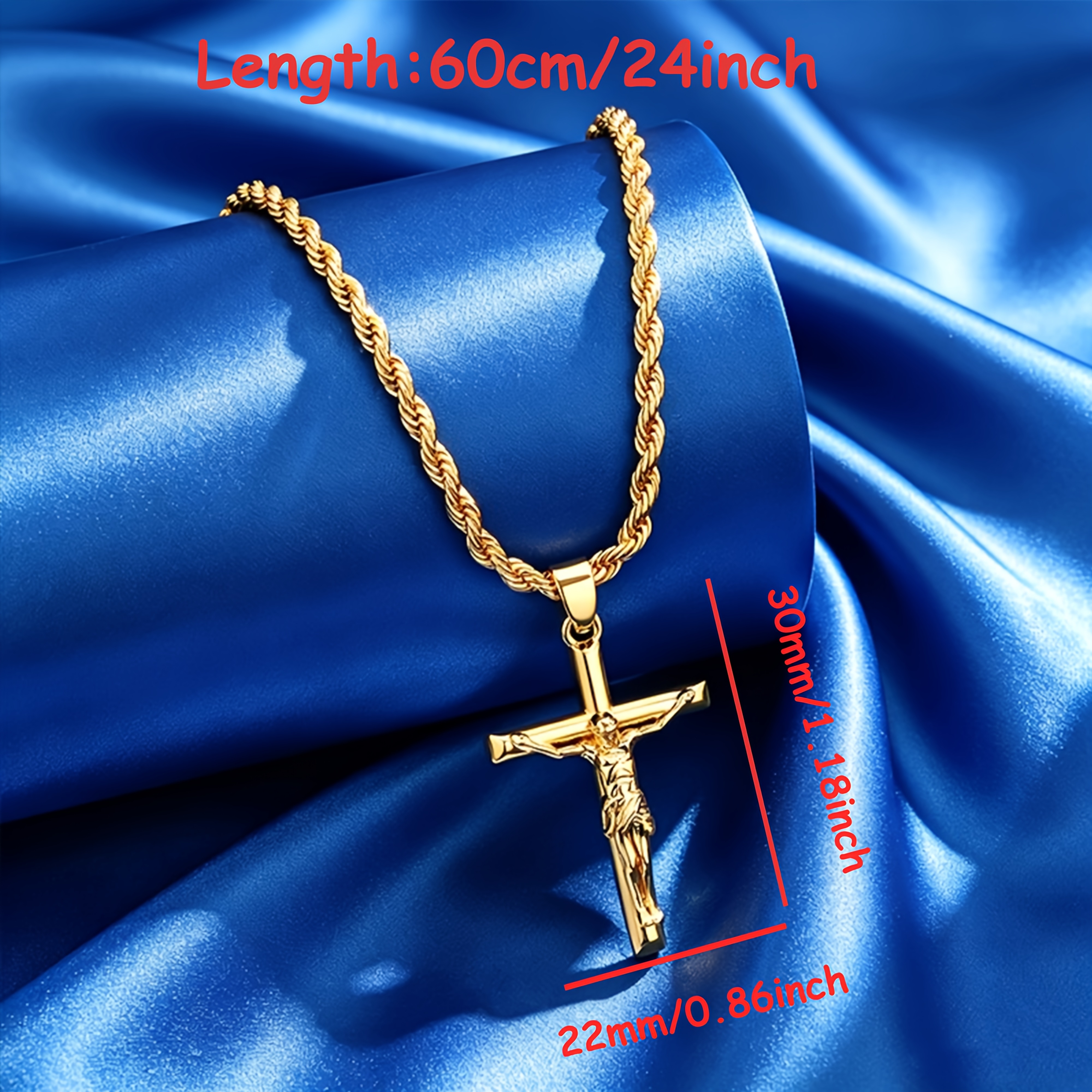 Image of Elegant Women's Jewelry 925 Necklace Jesus Cross Pendant Necklace Fashion Trend Unisex Gift For Women Easter Christmas Valentine's Day Gift Holiday Gift With Gift Box