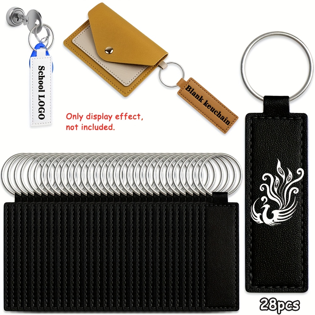 TEMU Craft Supplies: 35/28pcs Blank Keychains For Laser Engraving, Ideal For Christmas And New Year Gifts, Corporate Events, School Projects And