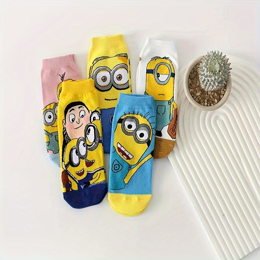 

5 Pairs, Minions , All- , Comfortable For , Women's Fashion Accessories, , , Pattern, , , Minions,