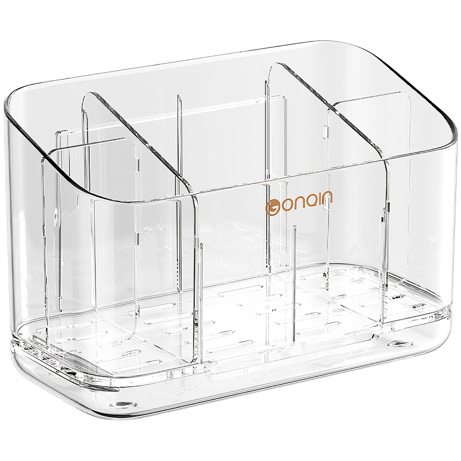 TEMU 2-in-1 Removable Wall & Countertop Bathroom Shelf Organizer With Detachable Compartments - No Drill Adhesive/screw-mountable Suitable For Sink,