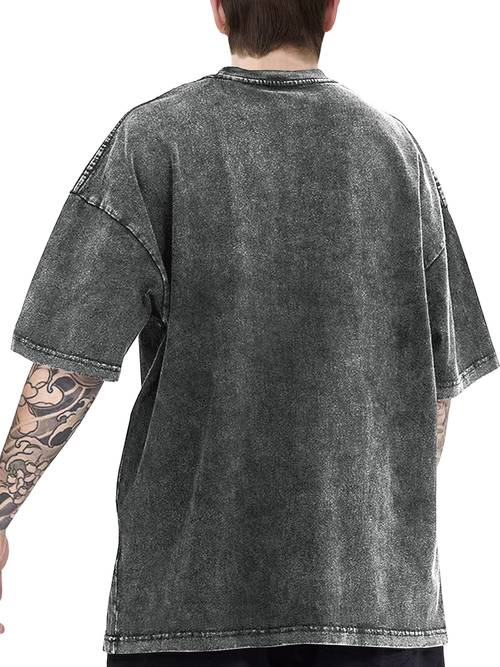 comfy cotton retro t shirt mens style stretch round neck tee shirt for summer