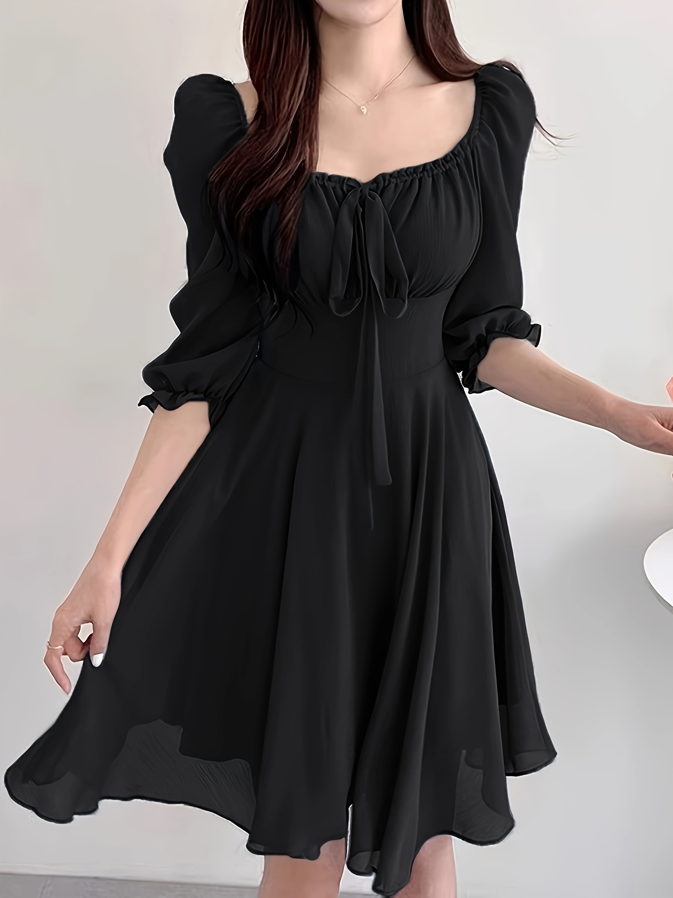 green emerald velvet dress PRETTYGARDEN Womens Long Sleeve Mini Dress Fall Crewneck Ribbed Knit S