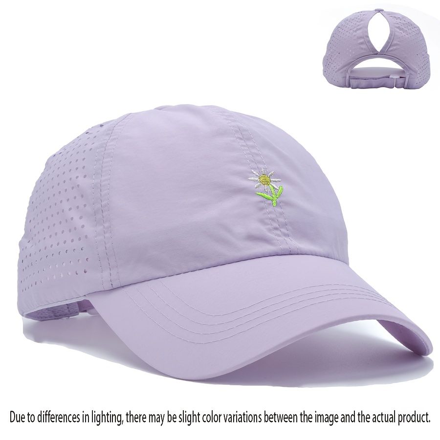TEMU Unisex Adjustable Baseball Cap With Ponytail Hole, Multi-style Options, Breathable And Comfortable, Showcasing Individual Charm, Suitable For