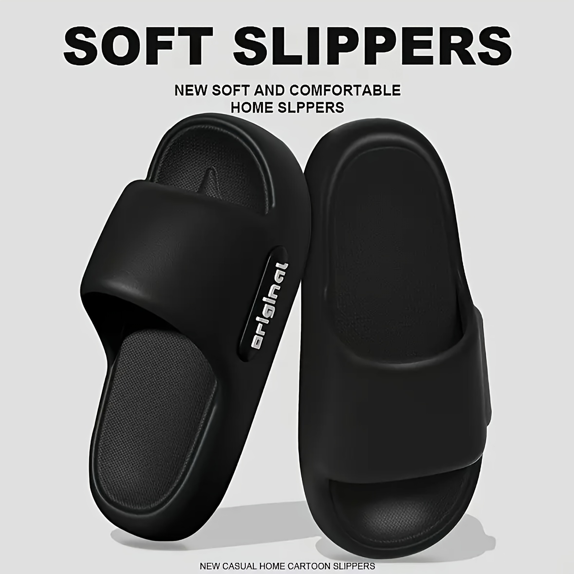 of Lightweight EVA Slides for Women - Summer Home & Couple Use, Non-Slip, Odor-Resistant, Open-Toe Design, Flat Heel, Soft Cushioned Insole, Durable Sole, Easy to Clean, Casual Home Slippers|Open Toe Slippers|Eva Upper Material