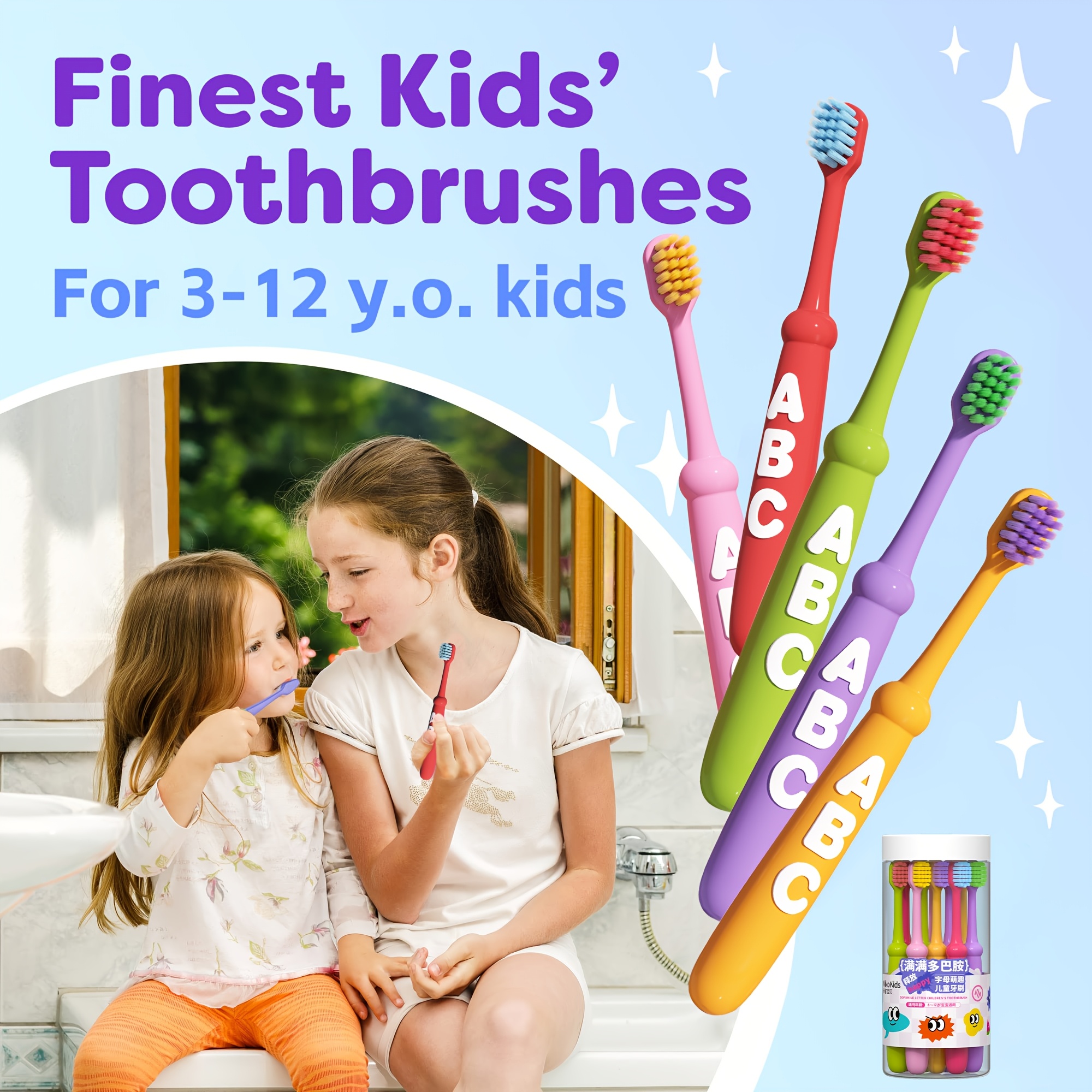 soft bristle toothbrush suitable for kids aged 3 12 neutral oral care for and toddlers manual toothbrush for children   in dopamine colors   purple green yellow perfect gifts for christmas and halloween details 1