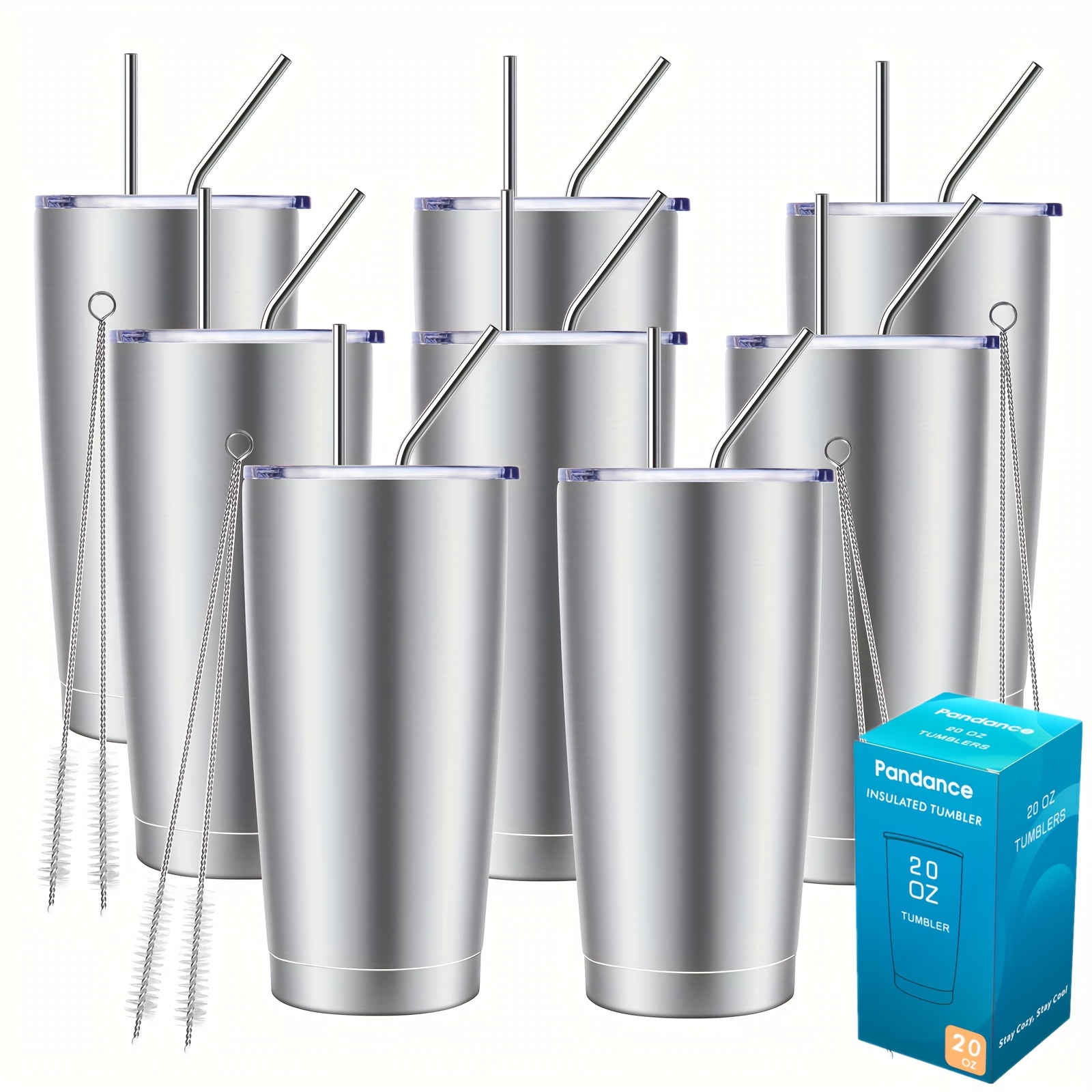 24pcs 20oz 304 stainless steel insulated tumblers lid - Temu