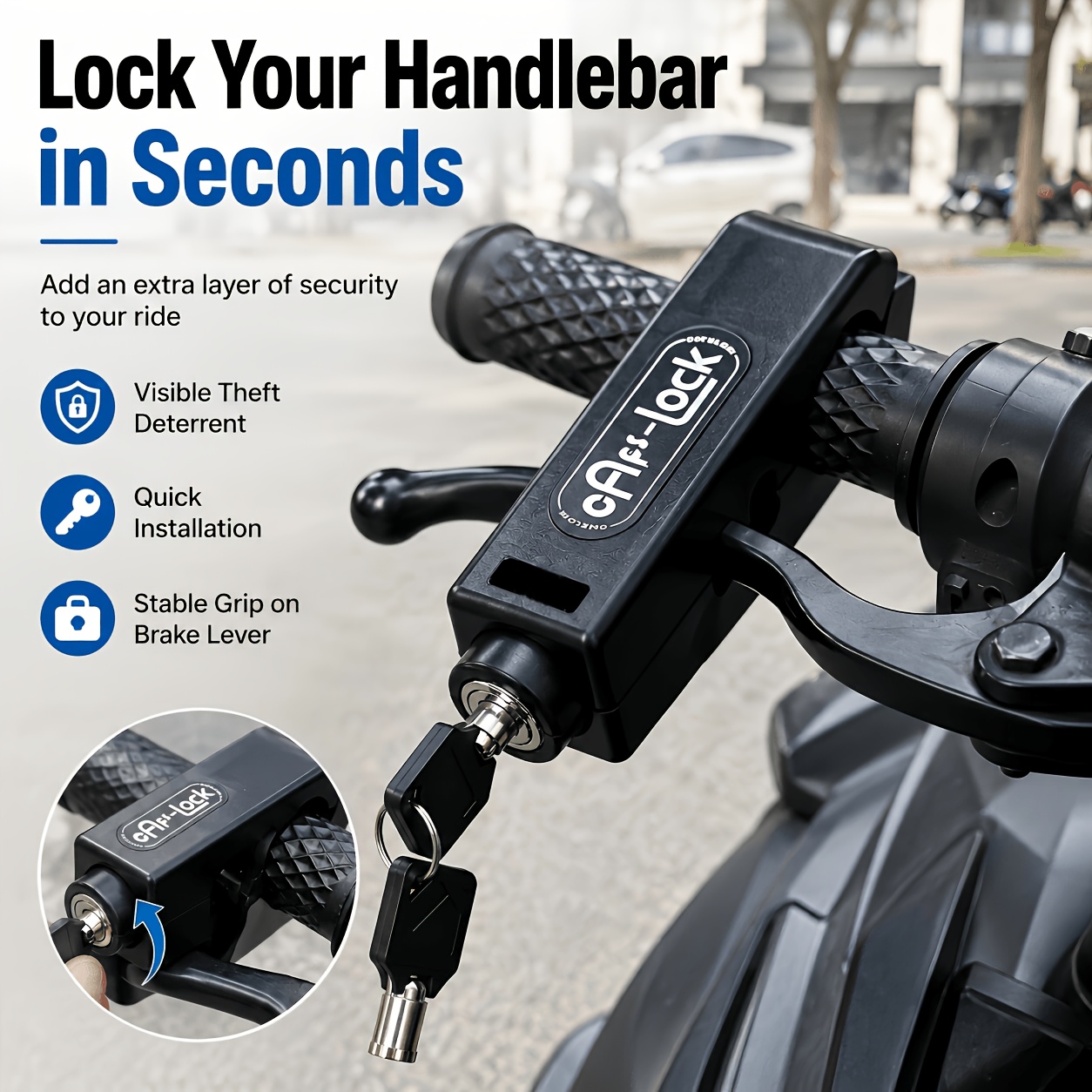 TEMU 1pc Handle Lock With 2pcs Keys, Extended And Hardened Version Tested With High And Low Temperatures Abs Material Handle Lock, Surface Treated
