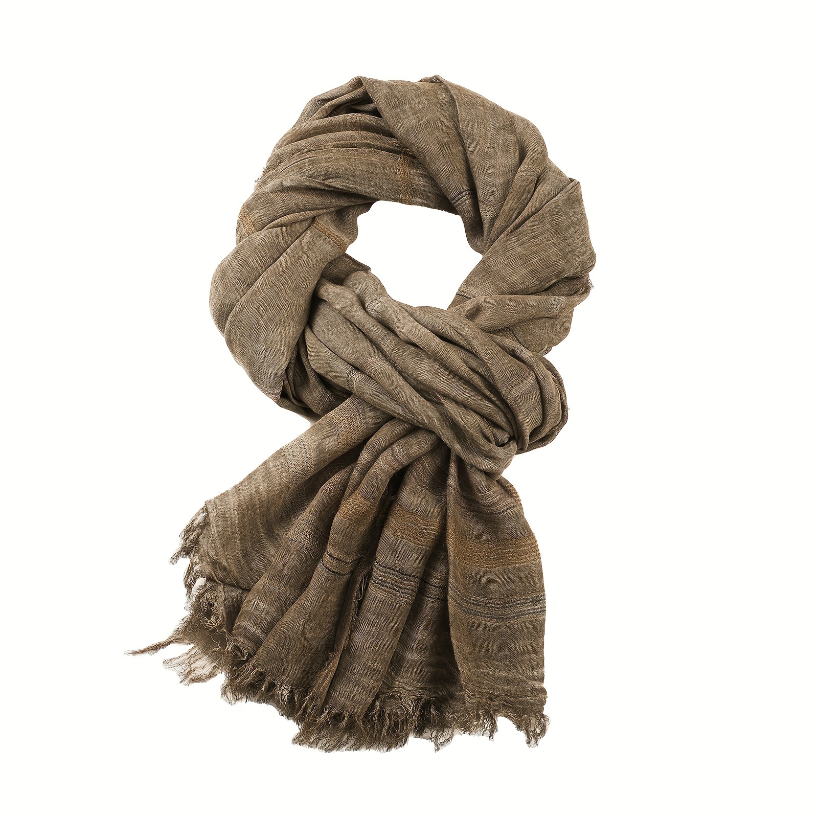 TEMU Lightweight -linen Scarf - Soft, Striped For Fall &