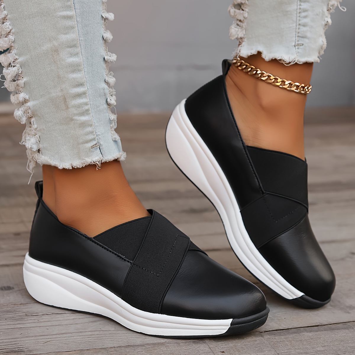 women s casual wedge shoes comfy slip height increasing Temu