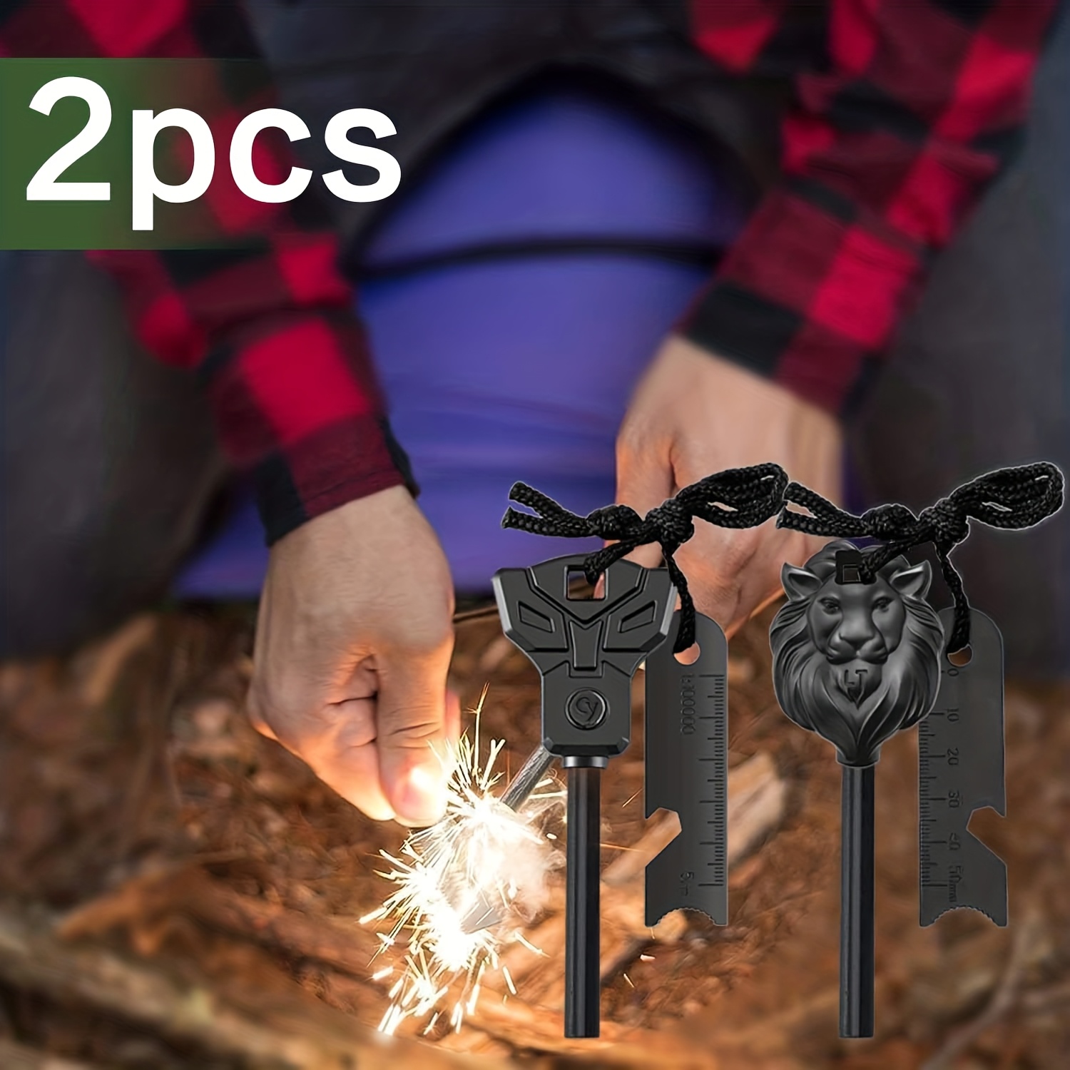 2pcs Outdoor Multi-Fire Starter for Emergency Kits
