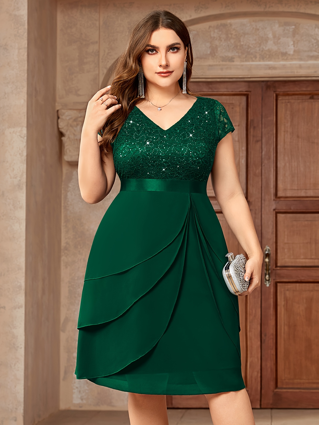 Wedding Guest Dresses Formal Dresses For Short Curvy Figures Plus Size  Elegant Plus-Size Women'S Dress