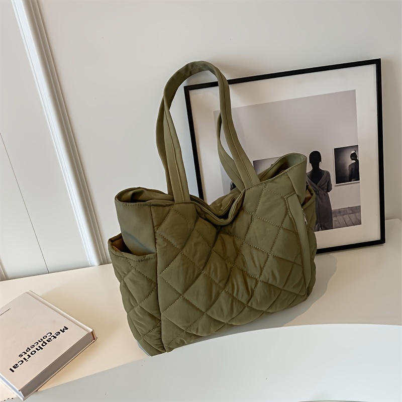 E-shop Modische, vielseitige gesteppte Tasche, Damen Tote Bag mit großem Fassungsvermögen, vielseitige Damen Schultertasche, geeignet für den täglichen